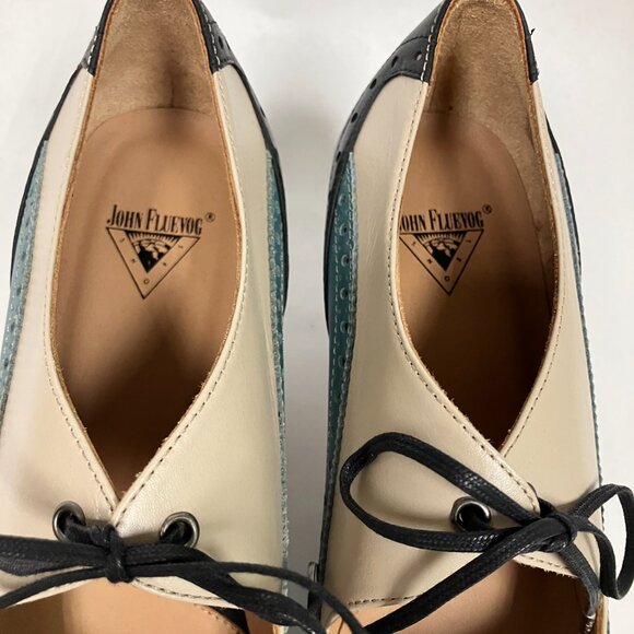 *NEVER WORN* Fluevog 2016 Wonder LYRA Mary Janes, Gray/Blue/Black, Size 9 (TTS). - Picture 5 of 16